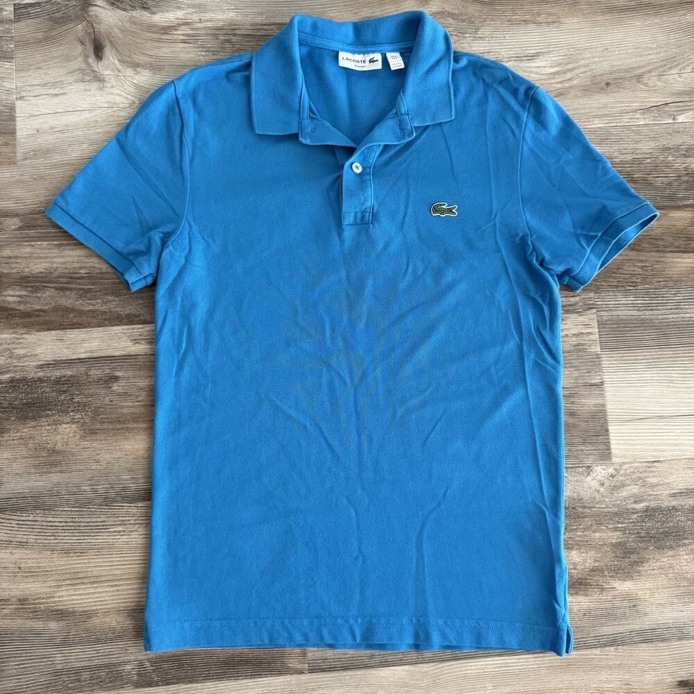 Lacoste Men’s Small Slim Fit L.12.12 Piqué Polo Blue Crocodile Logo Golf